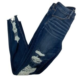 American Eagle Super High Rise Jeggings Stretch Women's 6 Distressed Denim Jeans